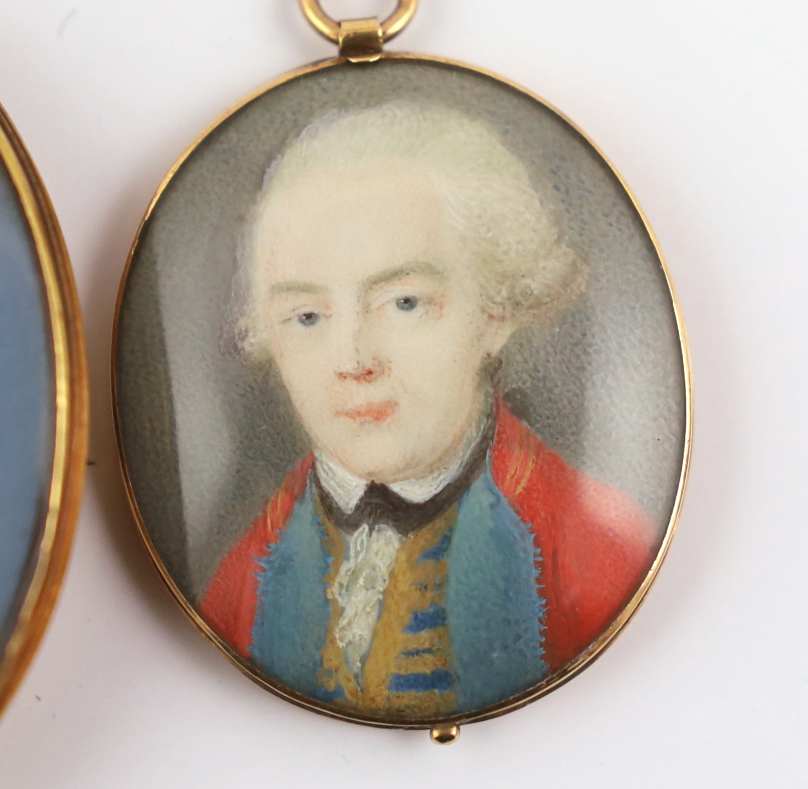 Mid 18th century English School, Portrait miniatures of a lady and gentleman, watercolour on ivory, CITES lady DCDZXRLM, CITES gent NAVVBBGM